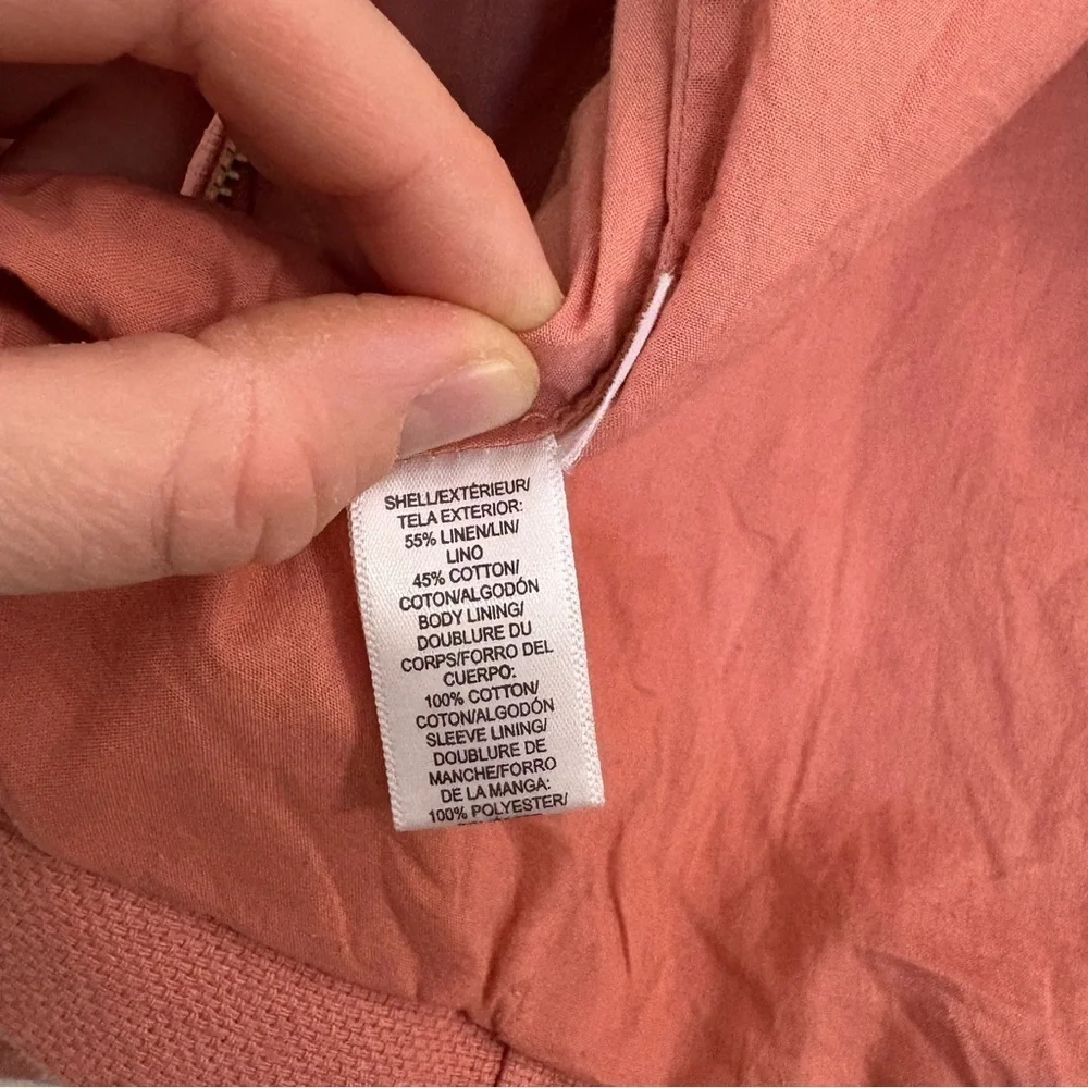 Ann Taylor LOFT Women's Pink Blazer Jacket Linen and Cotton Blend Size 8